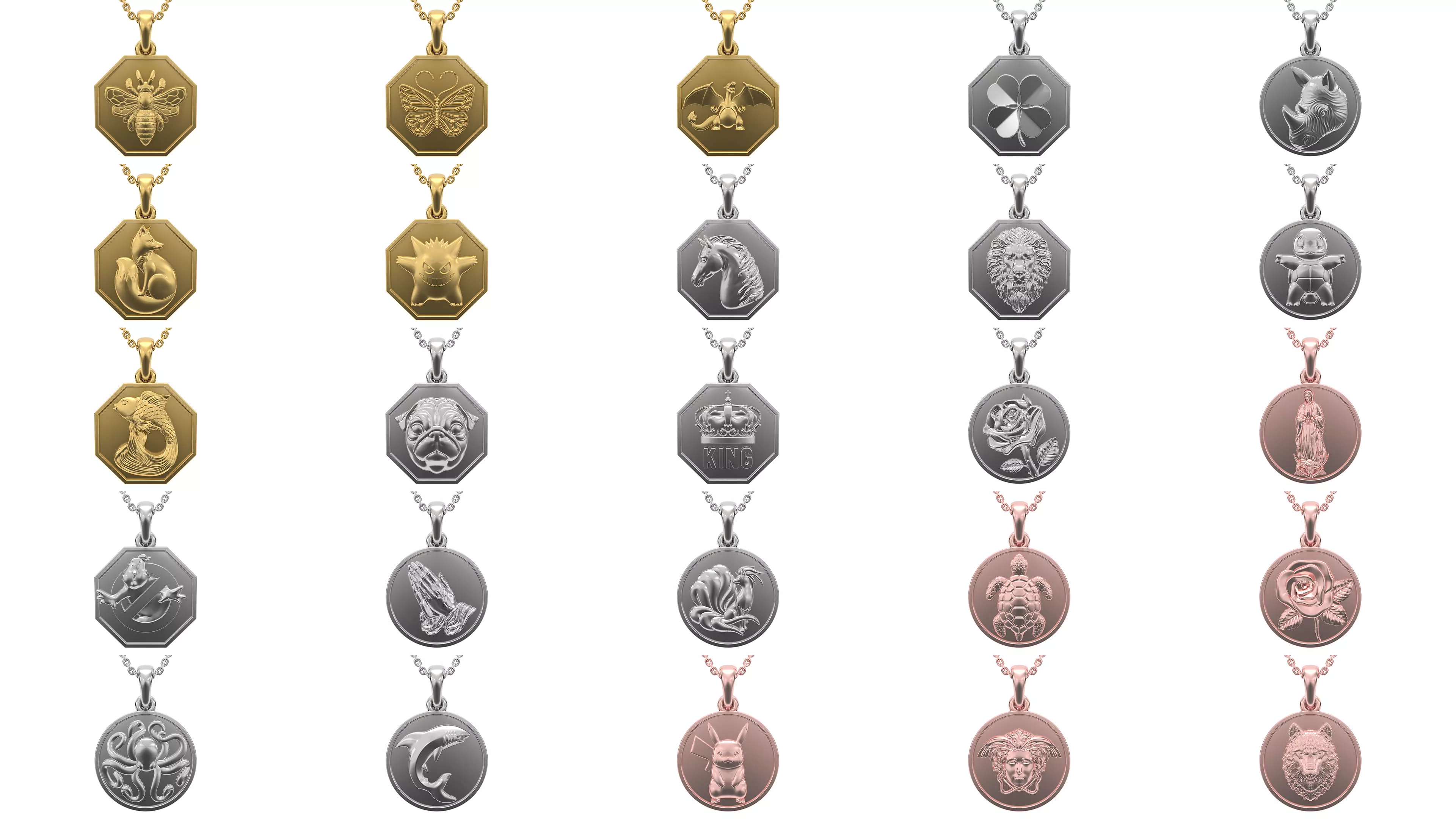 Simple pendant Collection 25 pieces in 2 shape V1 3D print model