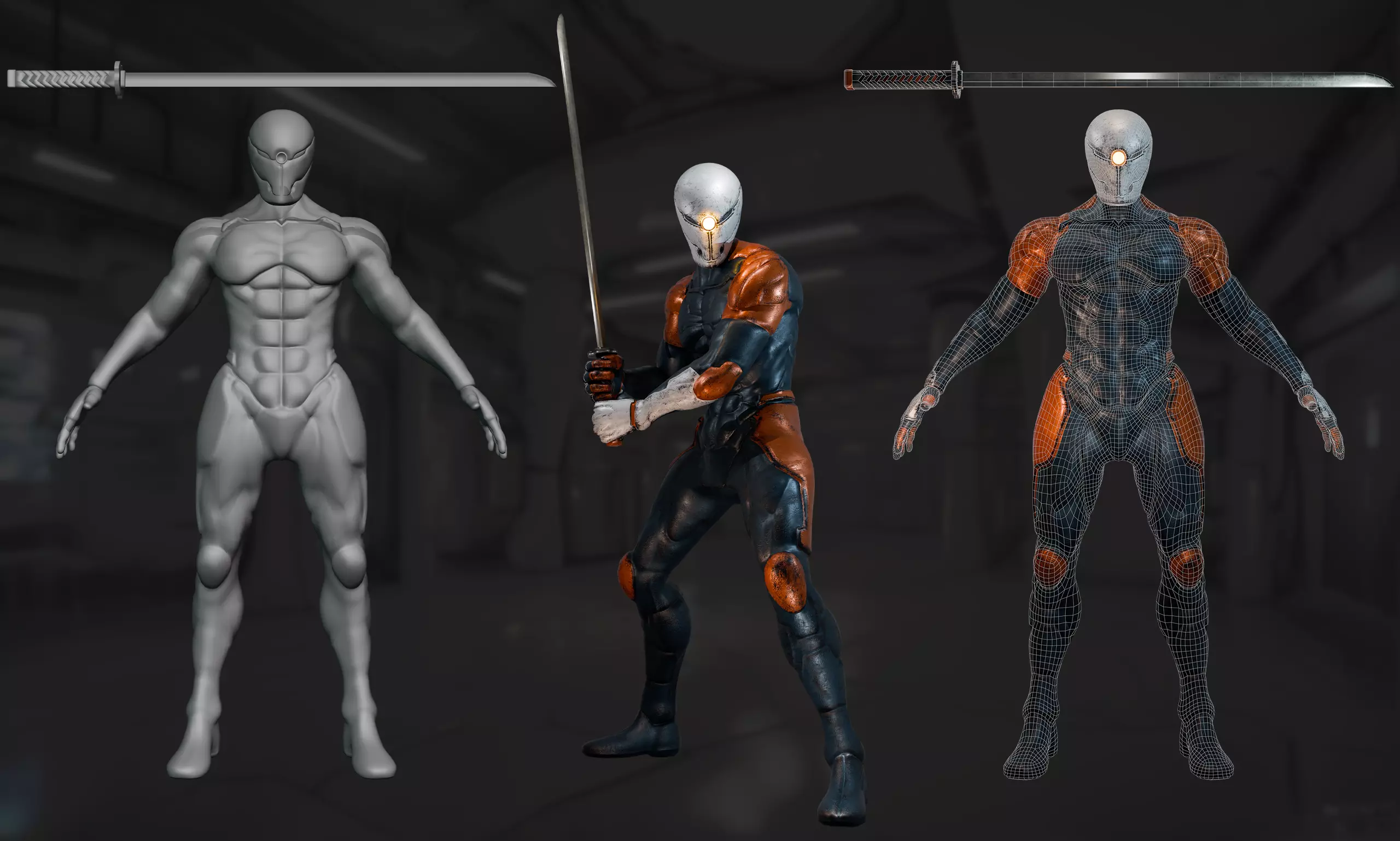 Gray Fox - Game Ready Low-poly 3D model_0