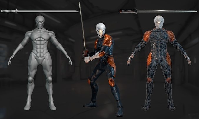 Gray Fox - Game Ready Low-poly 3D model