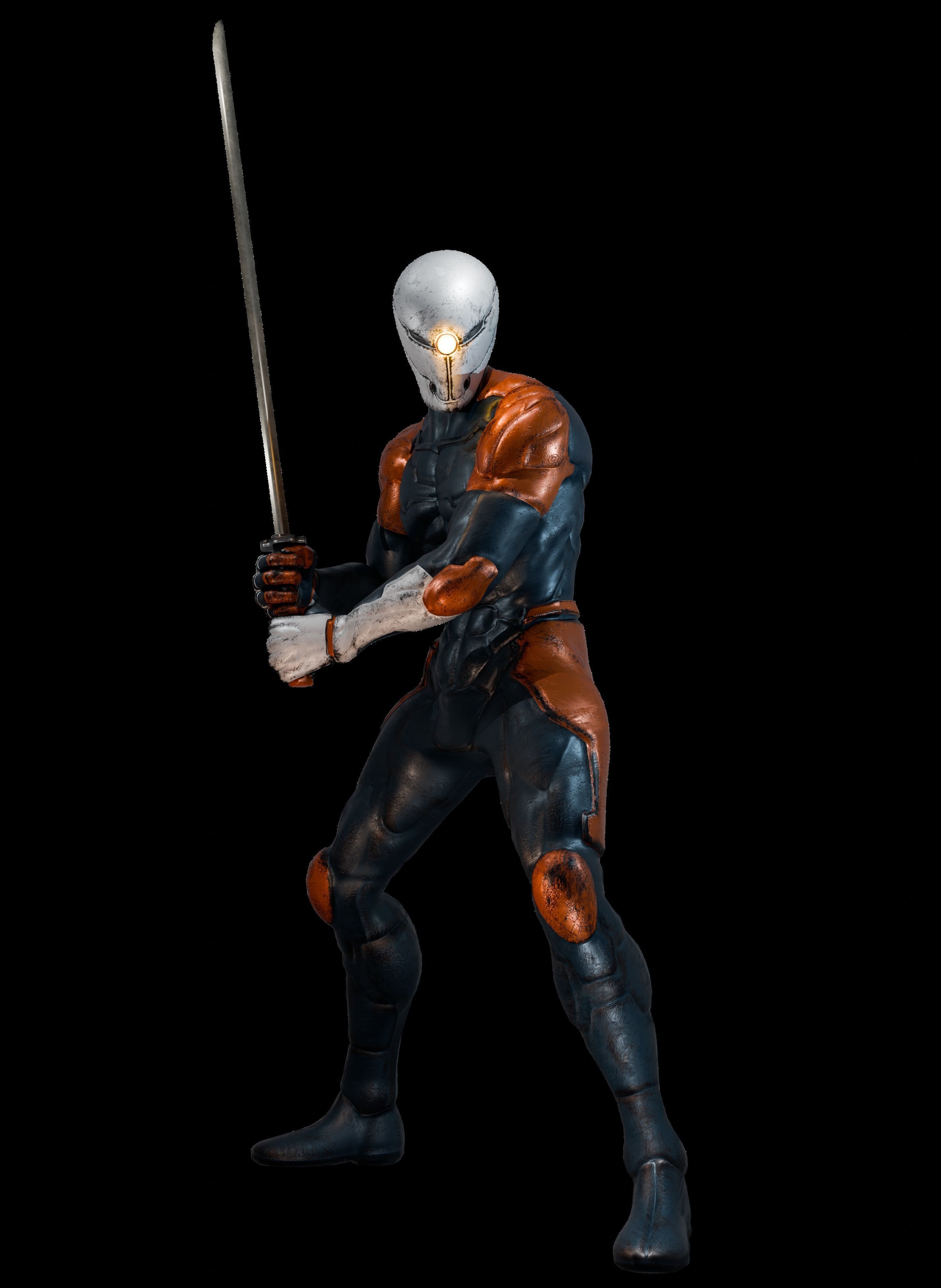 Gray Fox - Game Ready Low-poly 3D model_1