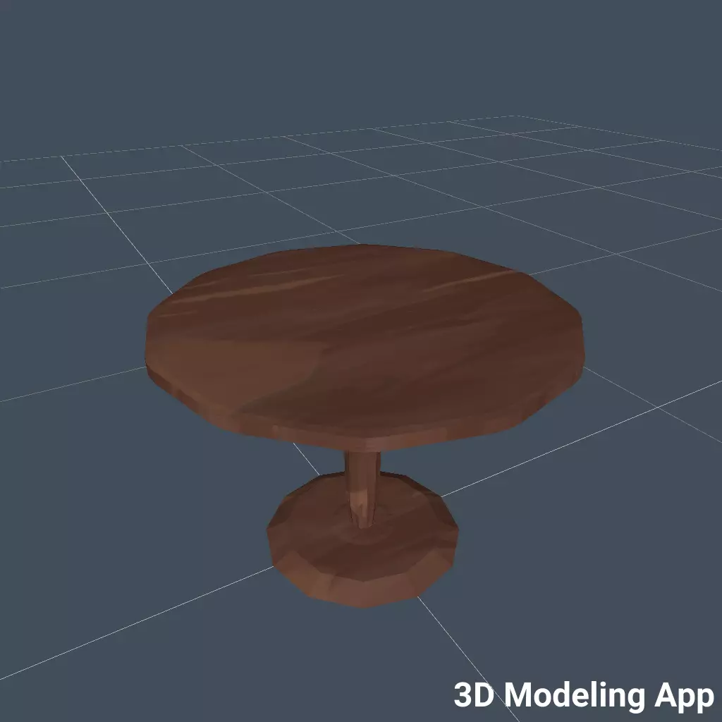 Wooden desk 3D model_0