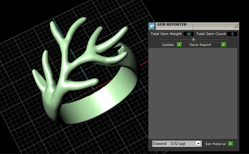 Stylish Antler Ring 3d printable Model 3D print model_6