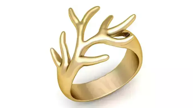 Stylish Antler Ring 3d printable Model