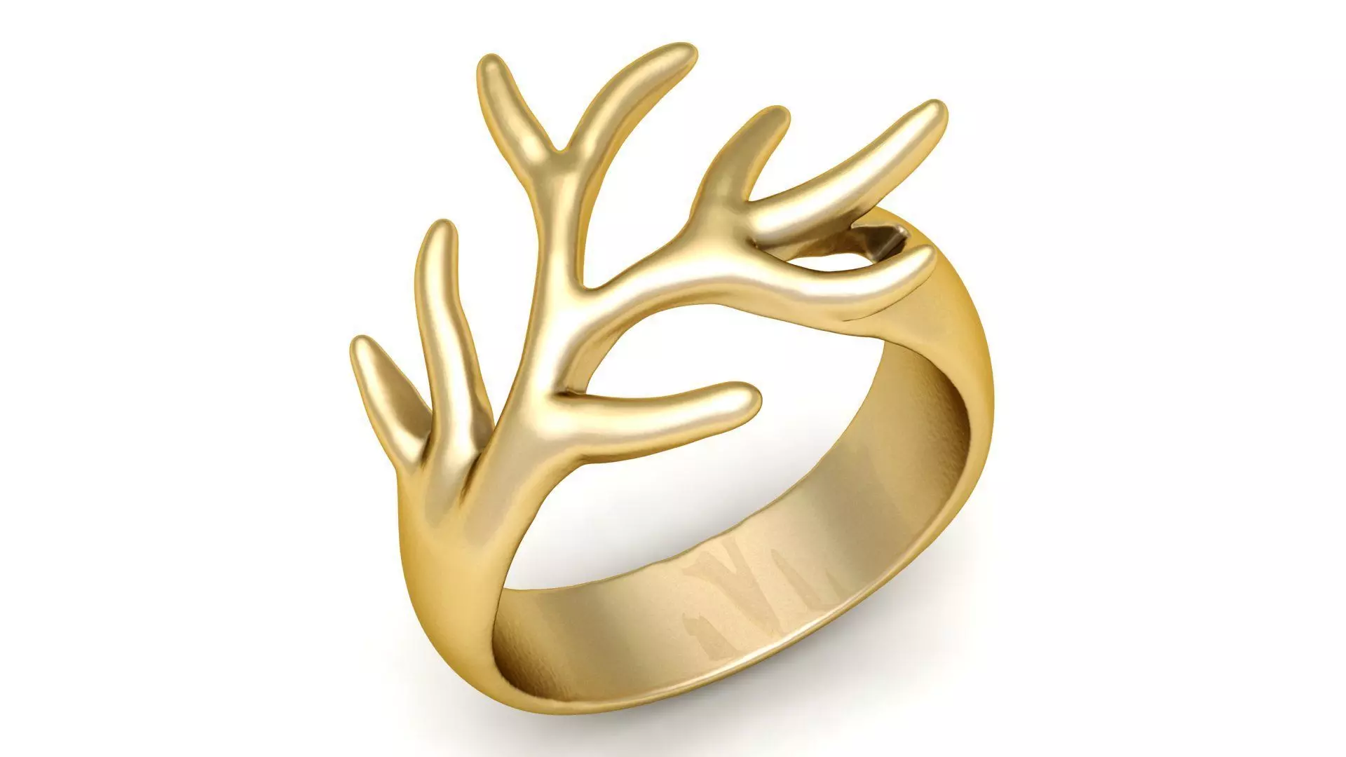 Stylish Antler Ring 3d printable Model 3D print model_0