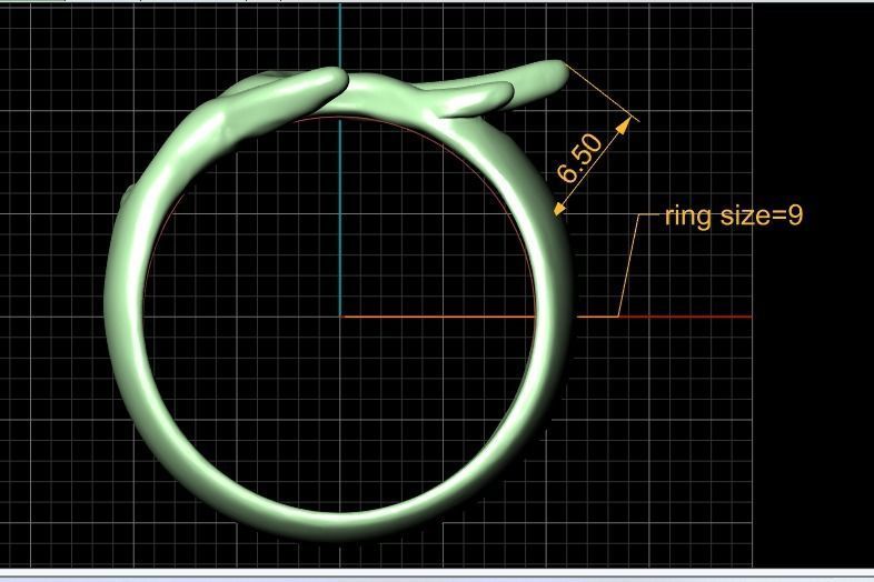 Stylish Antler Ring 3d printable Model 3D print model_4