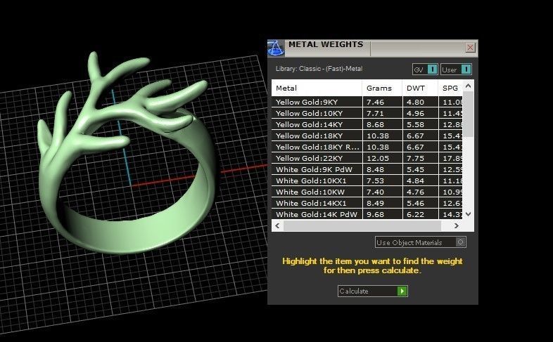 Stylish Antler Ring 3d printable Model 3D print model_2