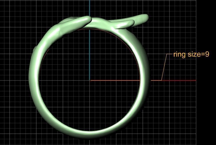 Stylish Antler Ring 3d printable Model 3D print model_7