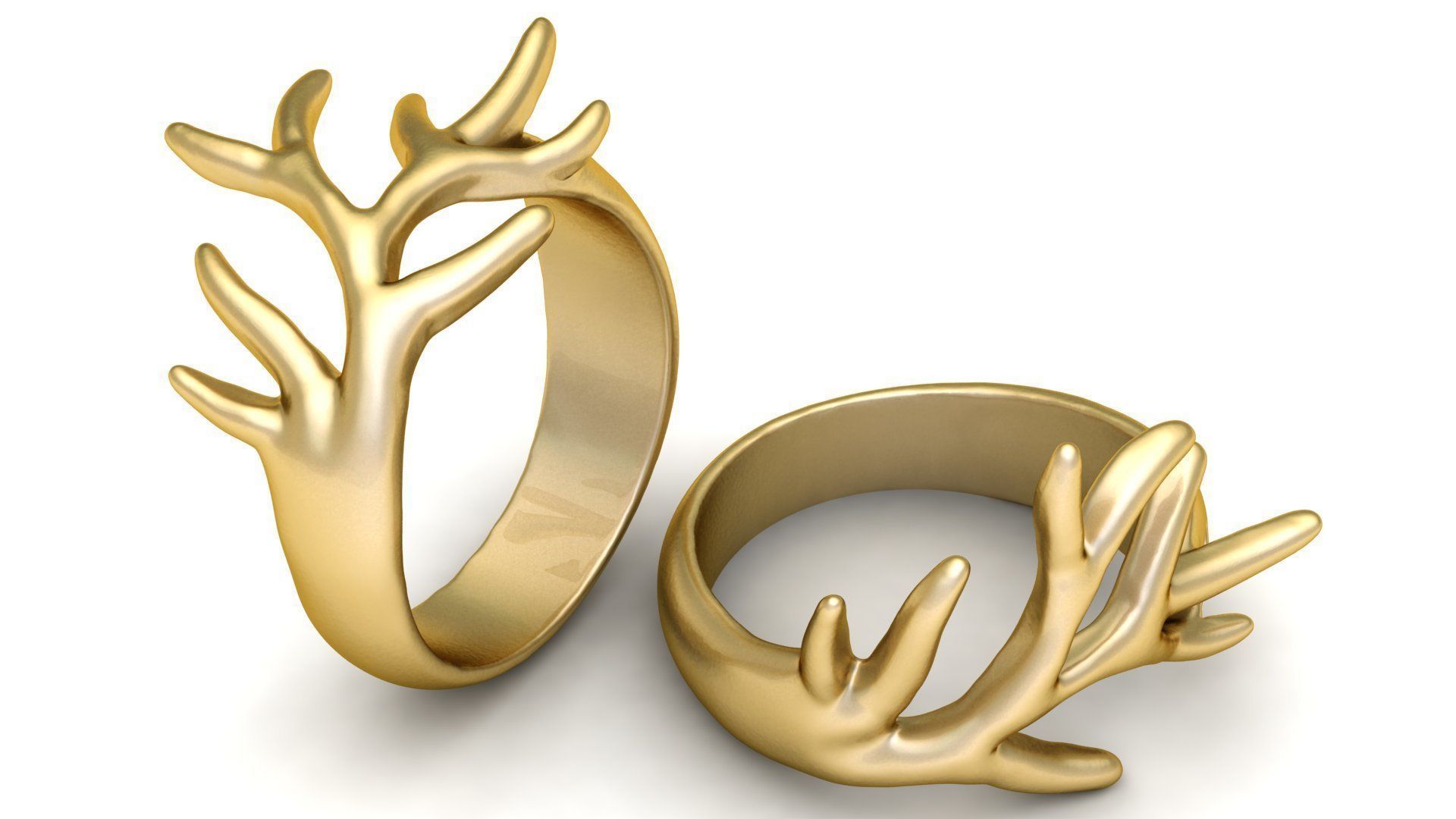 Stylish Antler Ring 3d printable Model 3D print model_3