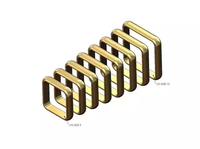 Rounded section square ring Us sizes 5to12