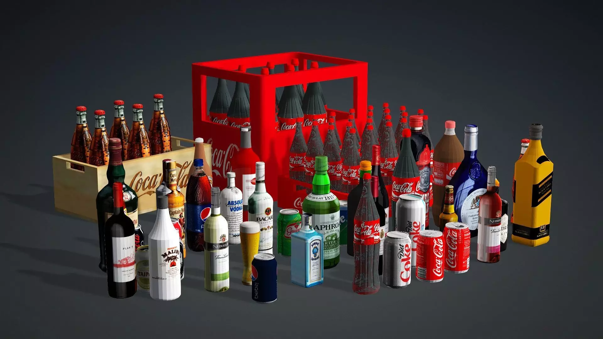 Bebidas Drinks set for iclone Free 3D model