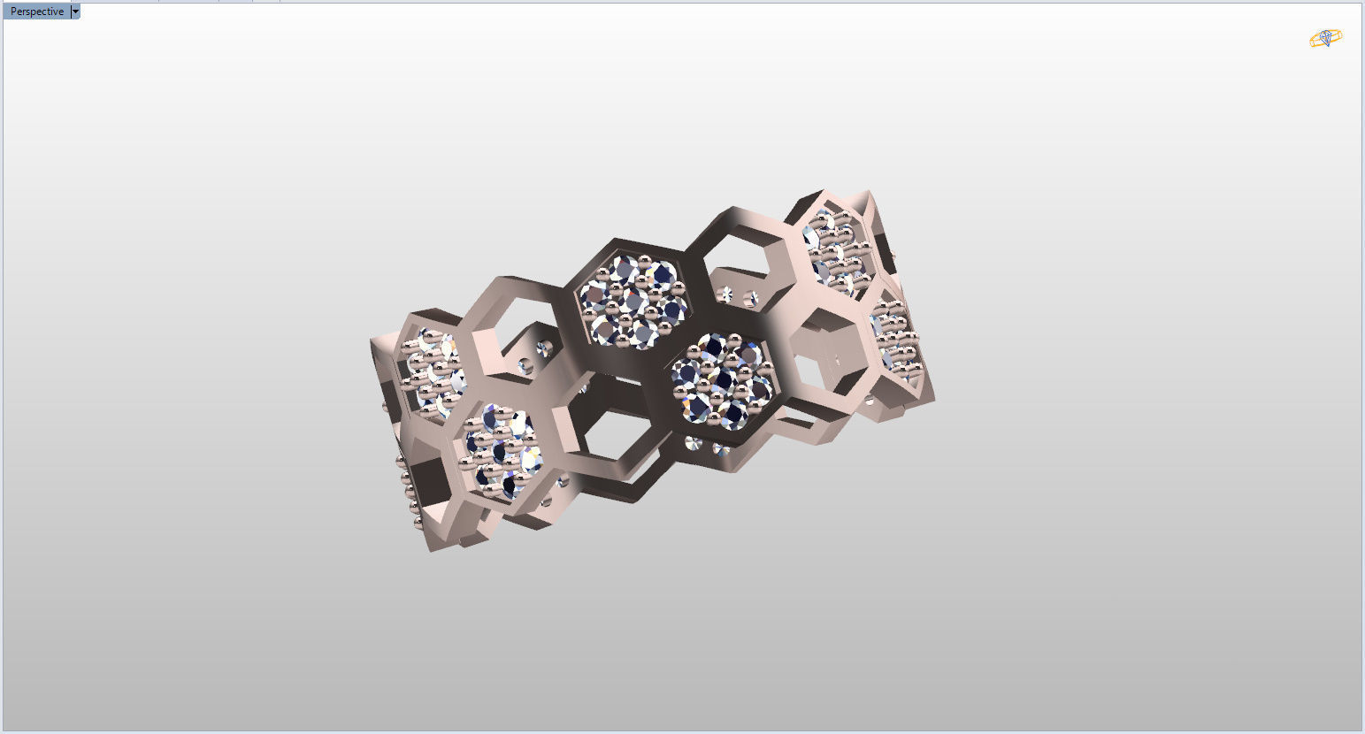 Honeycomb Ring with Round Diamond 3D print model_46