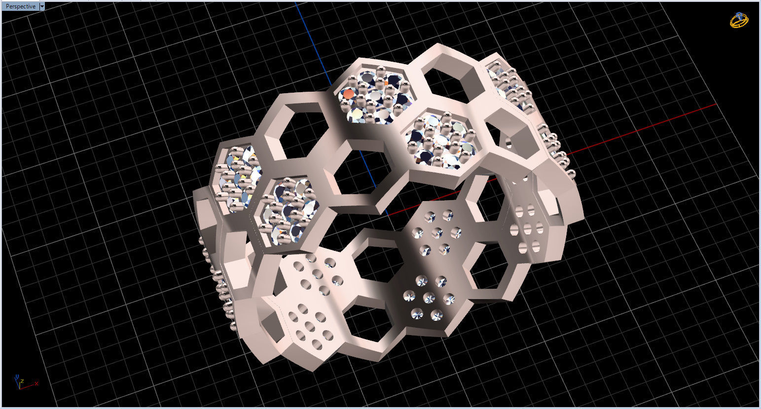 Honeycomb Ring with Round Diamond 3D print model_14