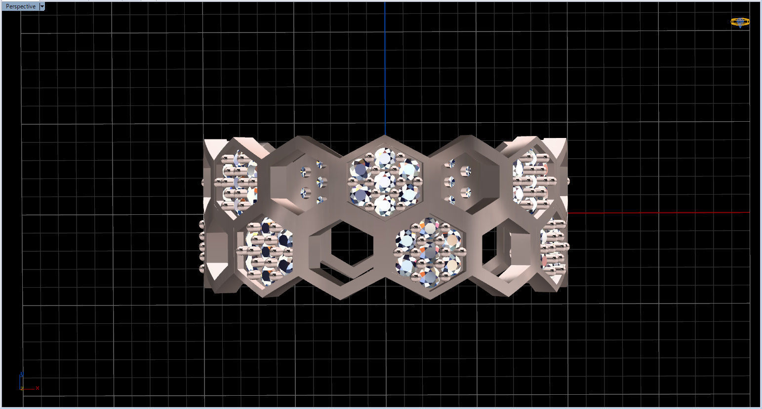 Honeycomb Ring with Round Diamond 3D print model_52