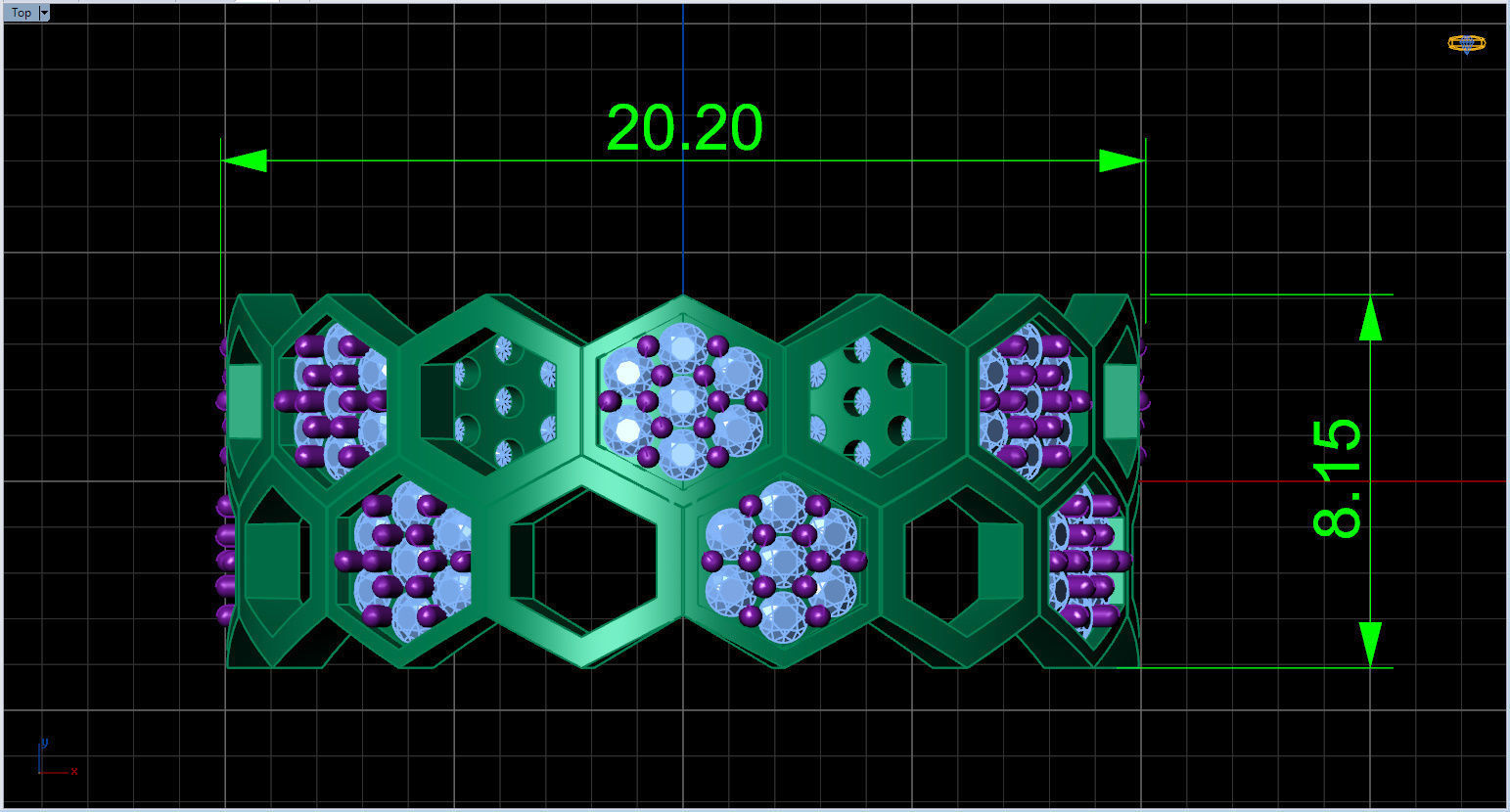 Honeycomb Ring with Round Diamond 3D print model_6