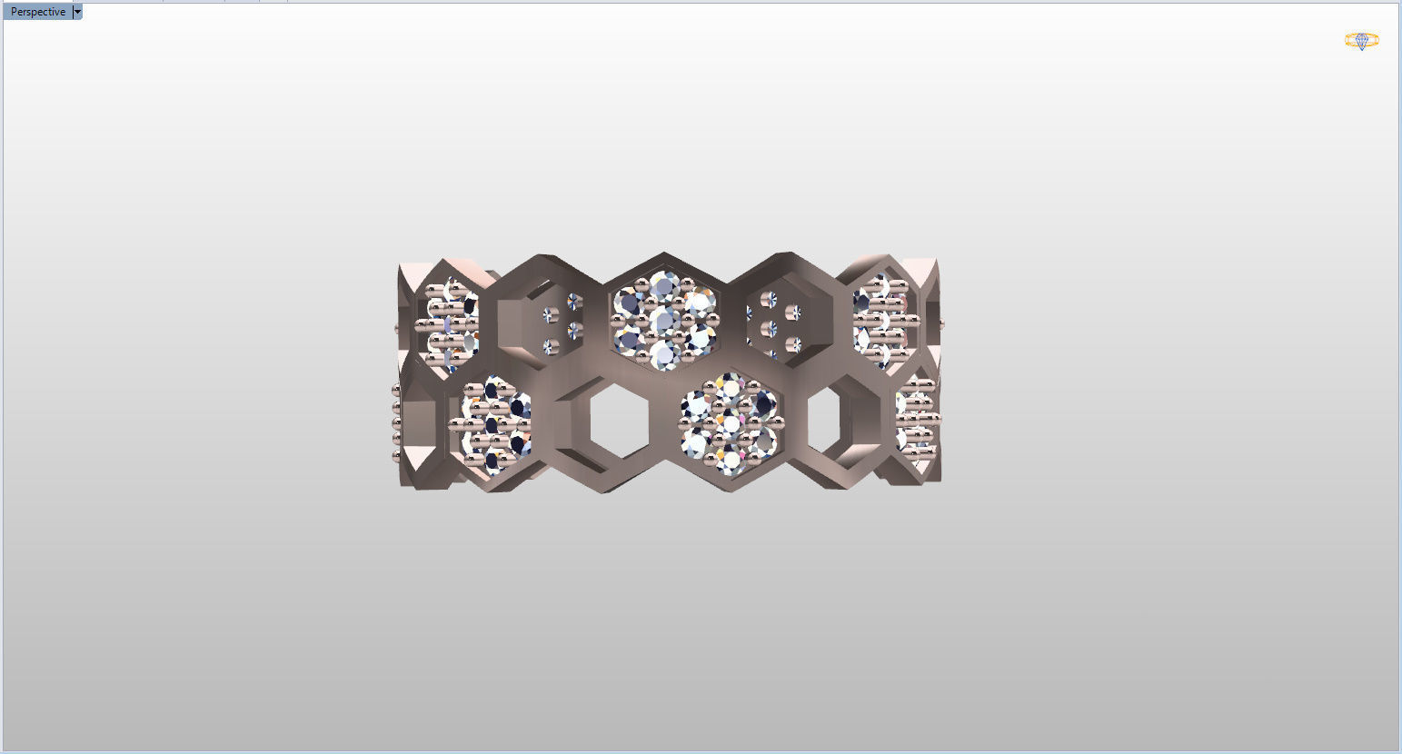 Honeycomb Ring with Round Diamond 3D print model_29