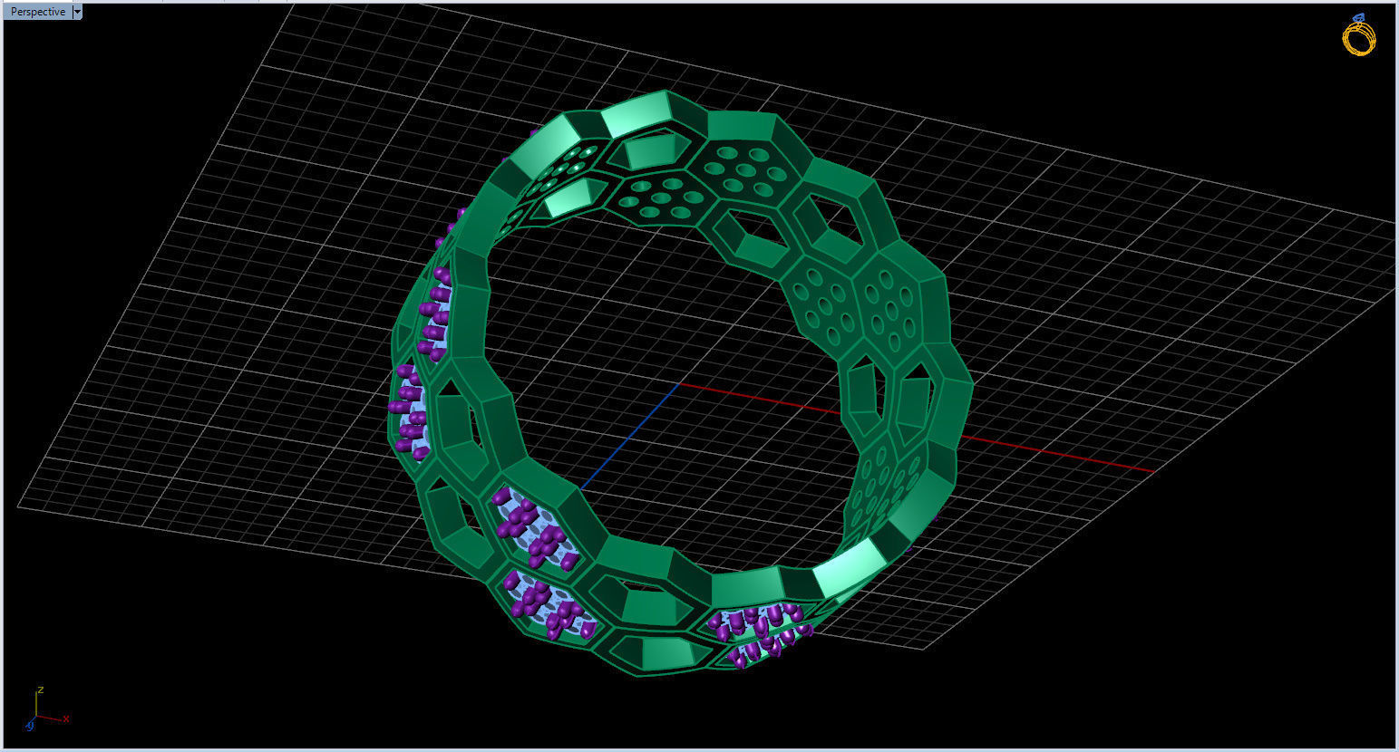 Honeycomb Ring with Round Diamond 3D print model_34