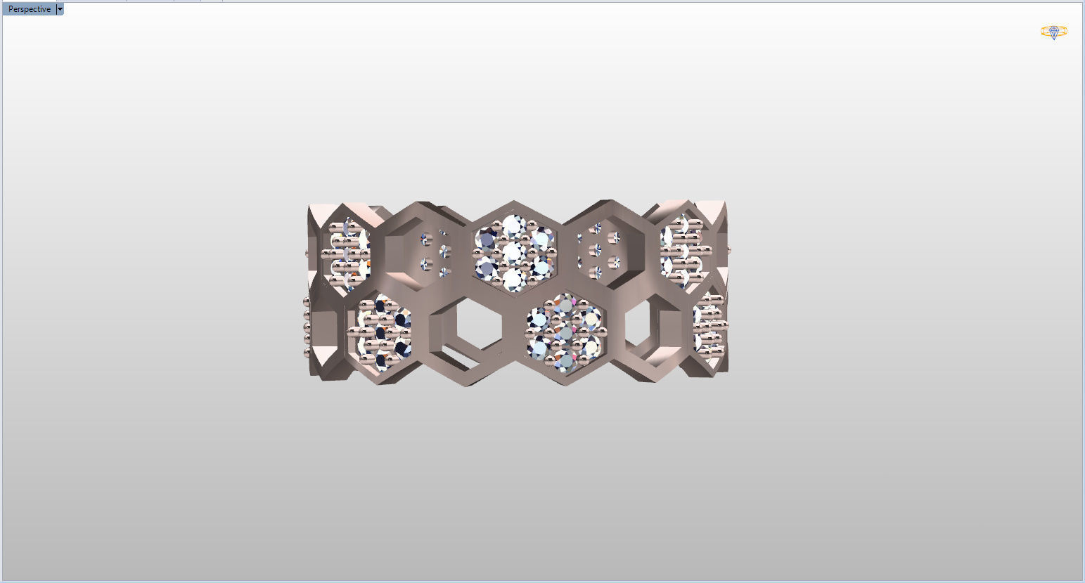 Honeycomb Ring with Round Diamond 3D print model_21