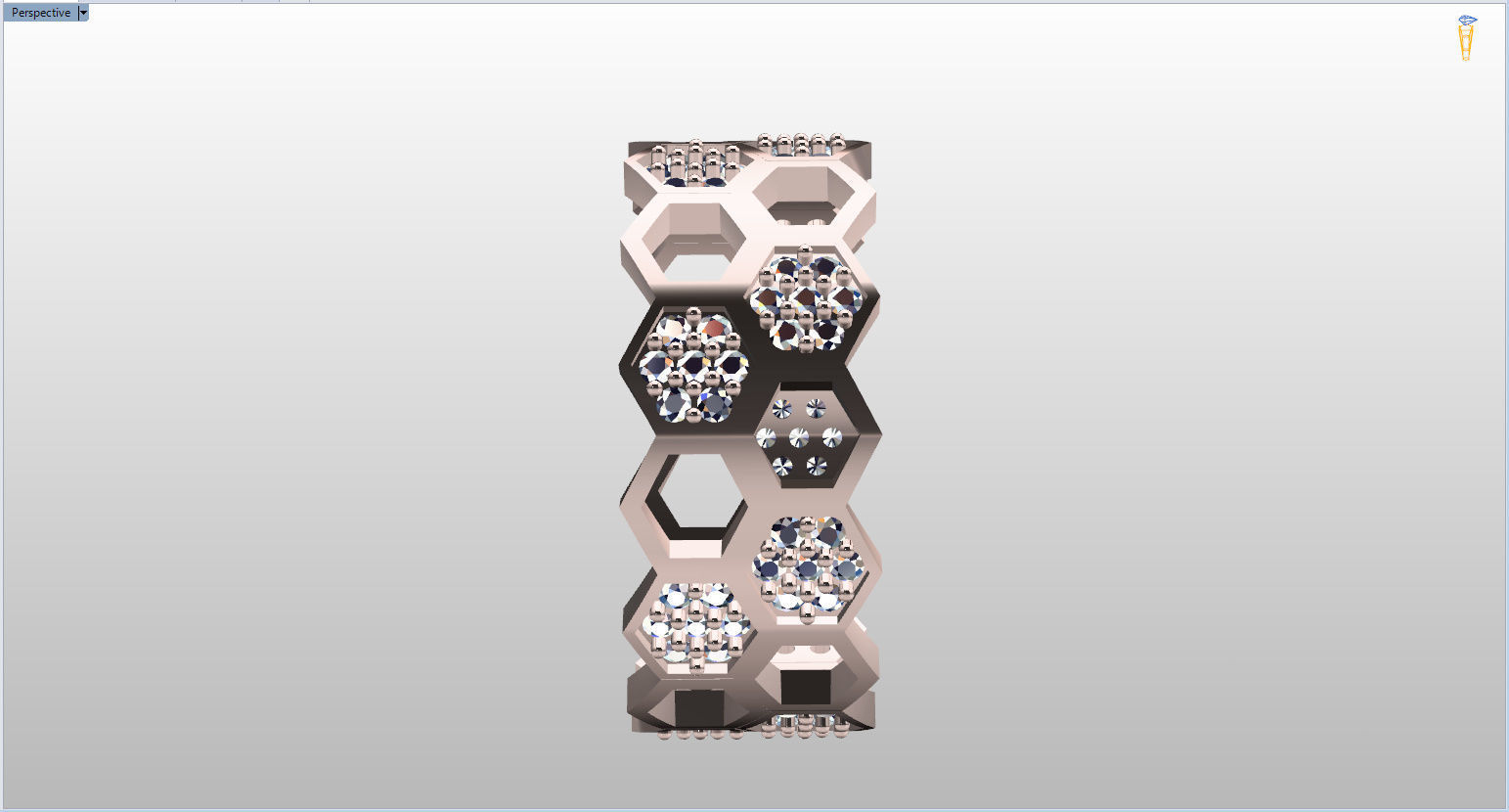 Honeycomb Ring with Round Diamond 3D print model_17