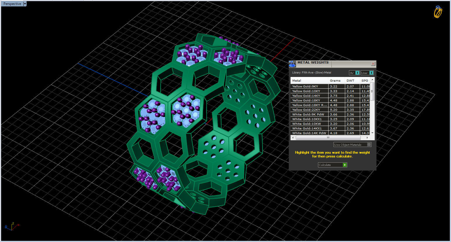 Honeycomb Ring with Round Diamond 3D print model_3