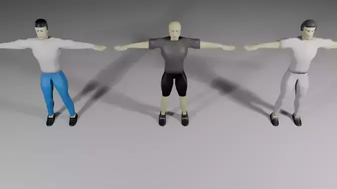 Low poly 3d man package