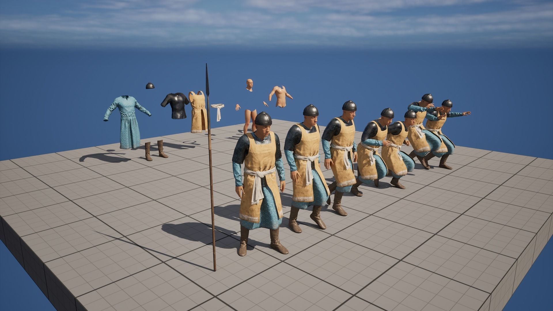 Medieval Southern Warrior Spearman 3D character model Low-poly 3D model_13