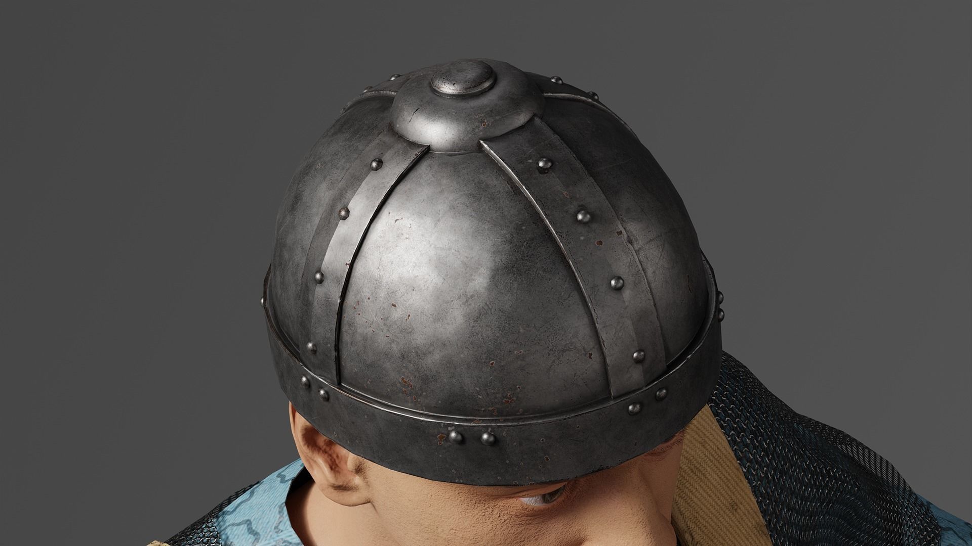 Medieval Southern Warrior Spearman 3D character model Low-poly 3D model_10