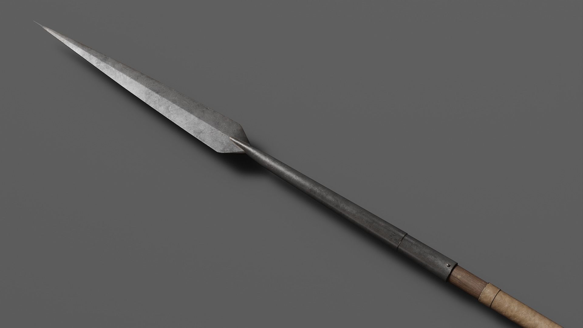 Medieval Southern Warrior Spearman 3D character model Low-poly 3D model_12