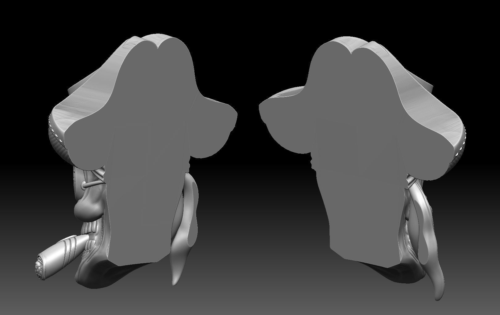 Pirate Skull Cigar Relief 3D print model_12