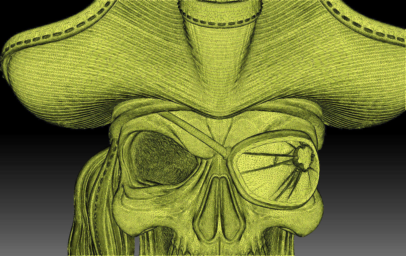 Pirate Skull Cigar Relief 3D print model_13