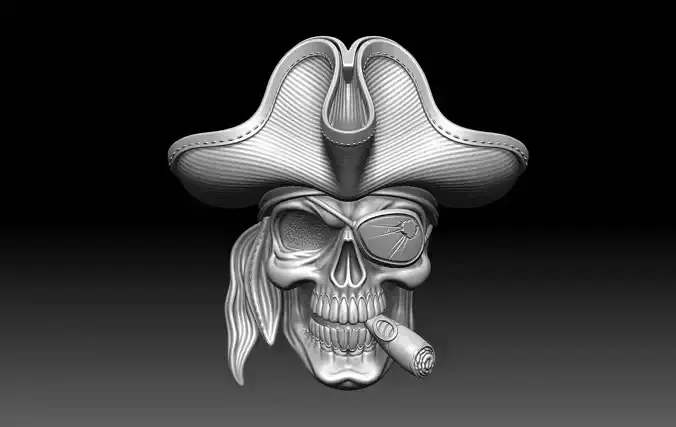 Pirate Skull Cigar Relief