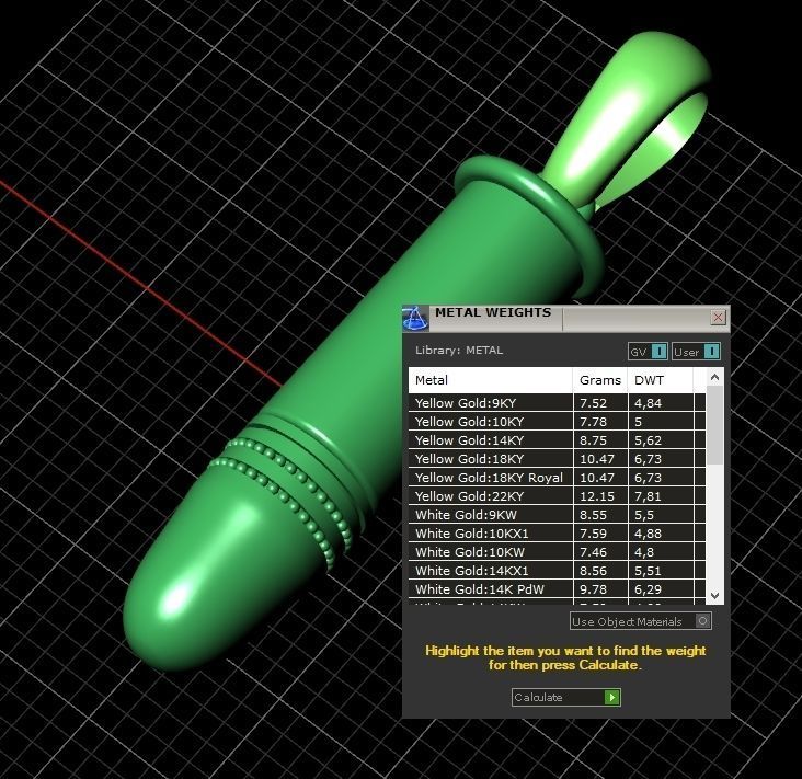 Bullet pendant 1275 3D print model_6