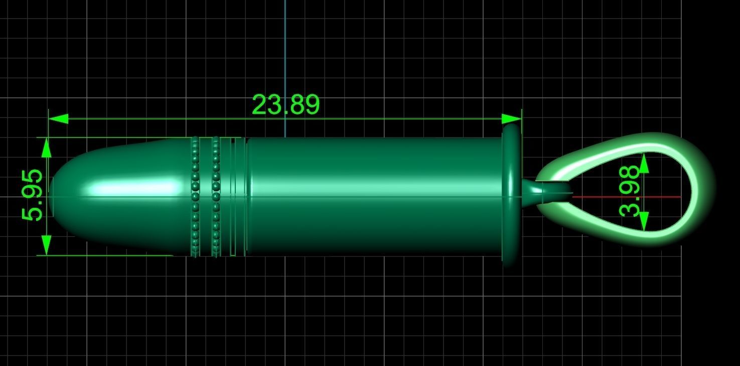 Bullet pendant 1275 3D print model_21