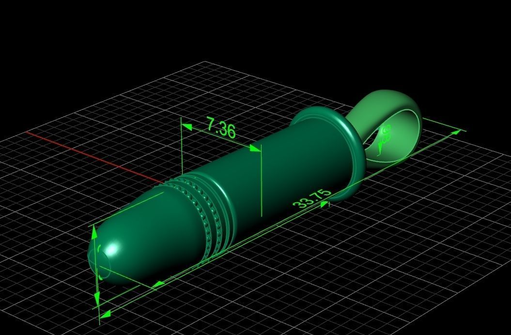 Bullet pendant 1275 3D print model_18
