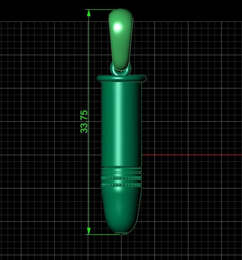Bullet pendant 1275 3D print model_8