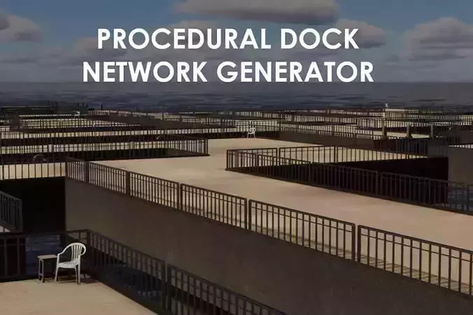 Procedural Dock Network Generator - 4K PBR Low-poly 3D model