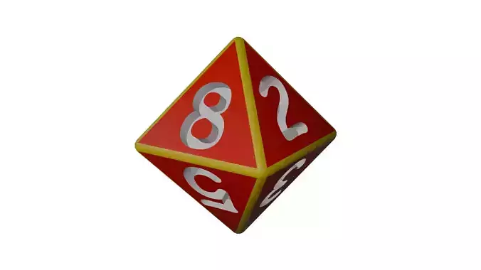 Dungeons and Dragons Rounded D8 Die Re-Modeled