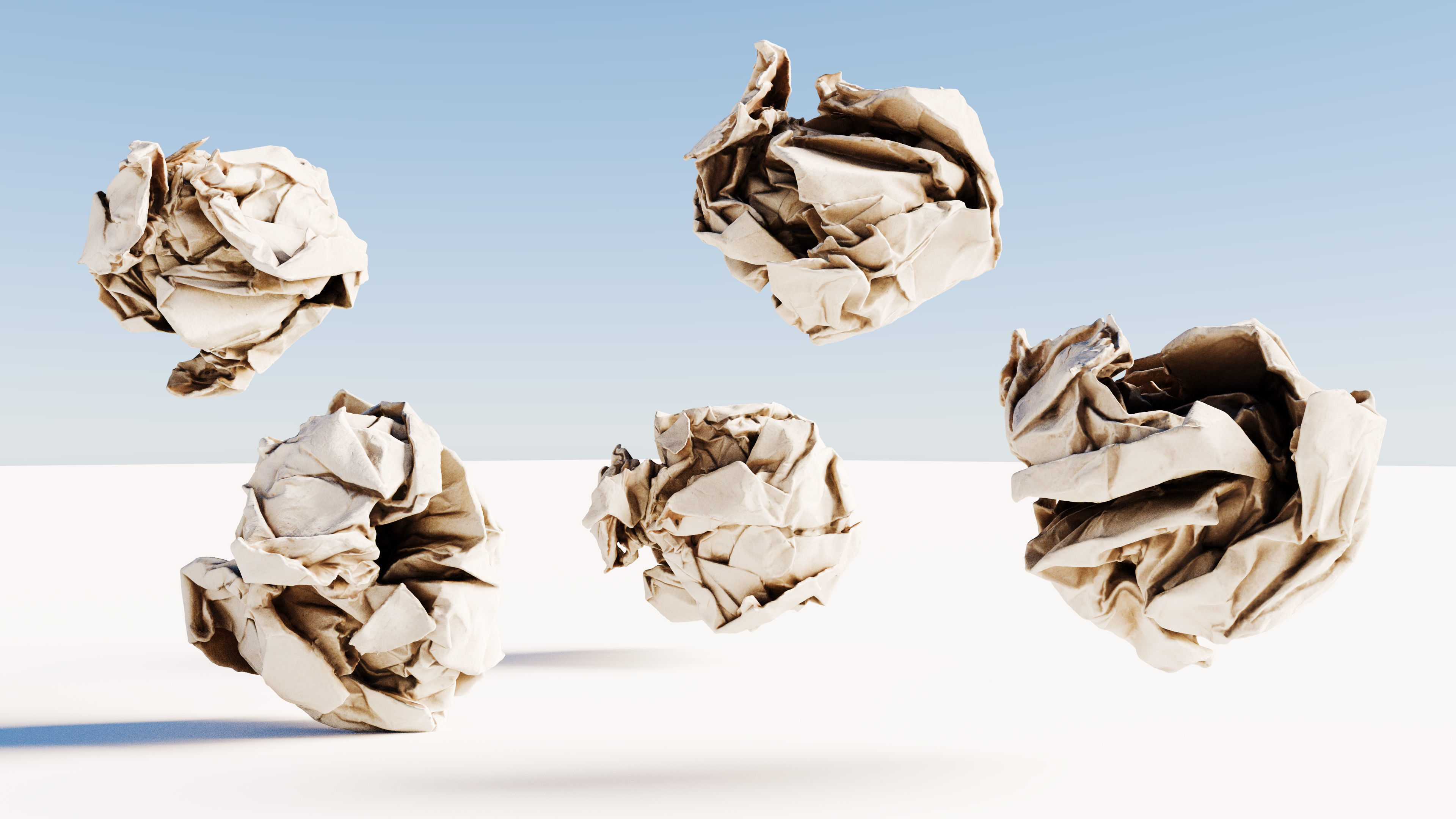 Scanned crumpled paper Low-poly 3D model_12