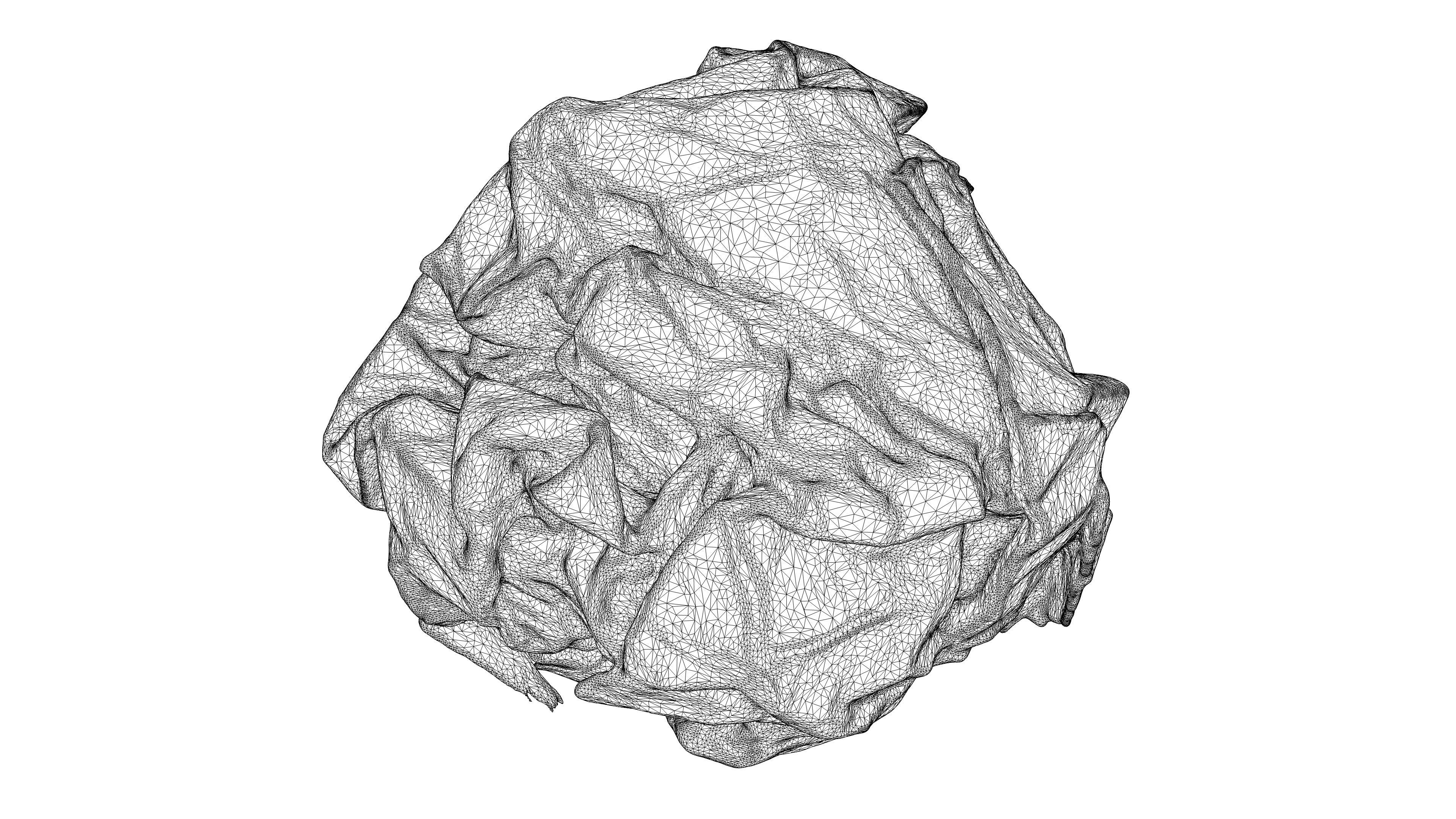 Scanned crumpled paper Low-poly 3D model_20