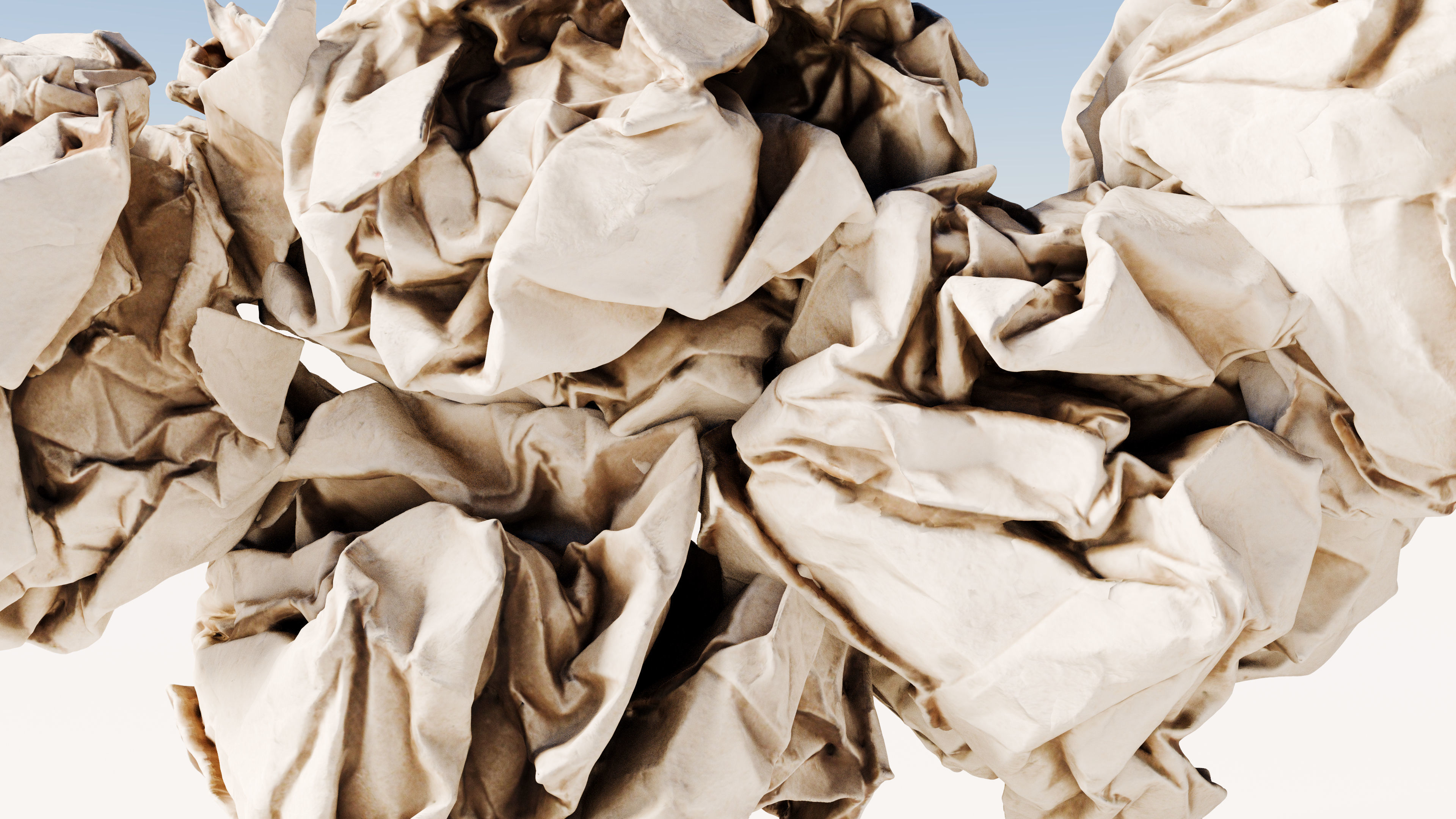 Scanned crumpled paper Low-poly 3D model_10