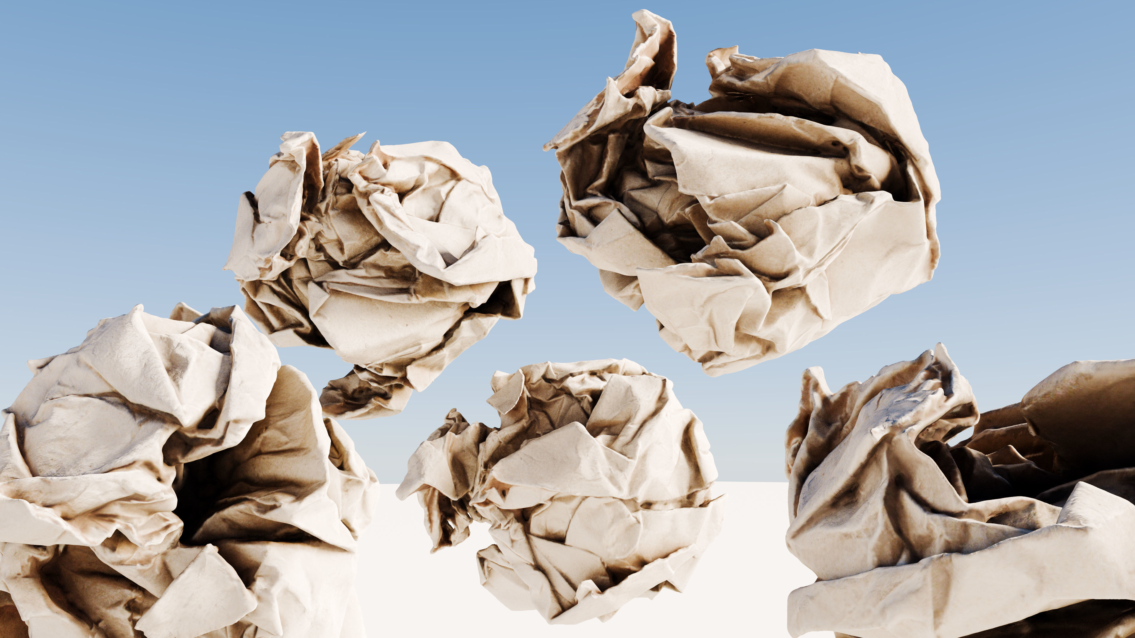 Scanned crumpled paper Low-poly 3D model_13