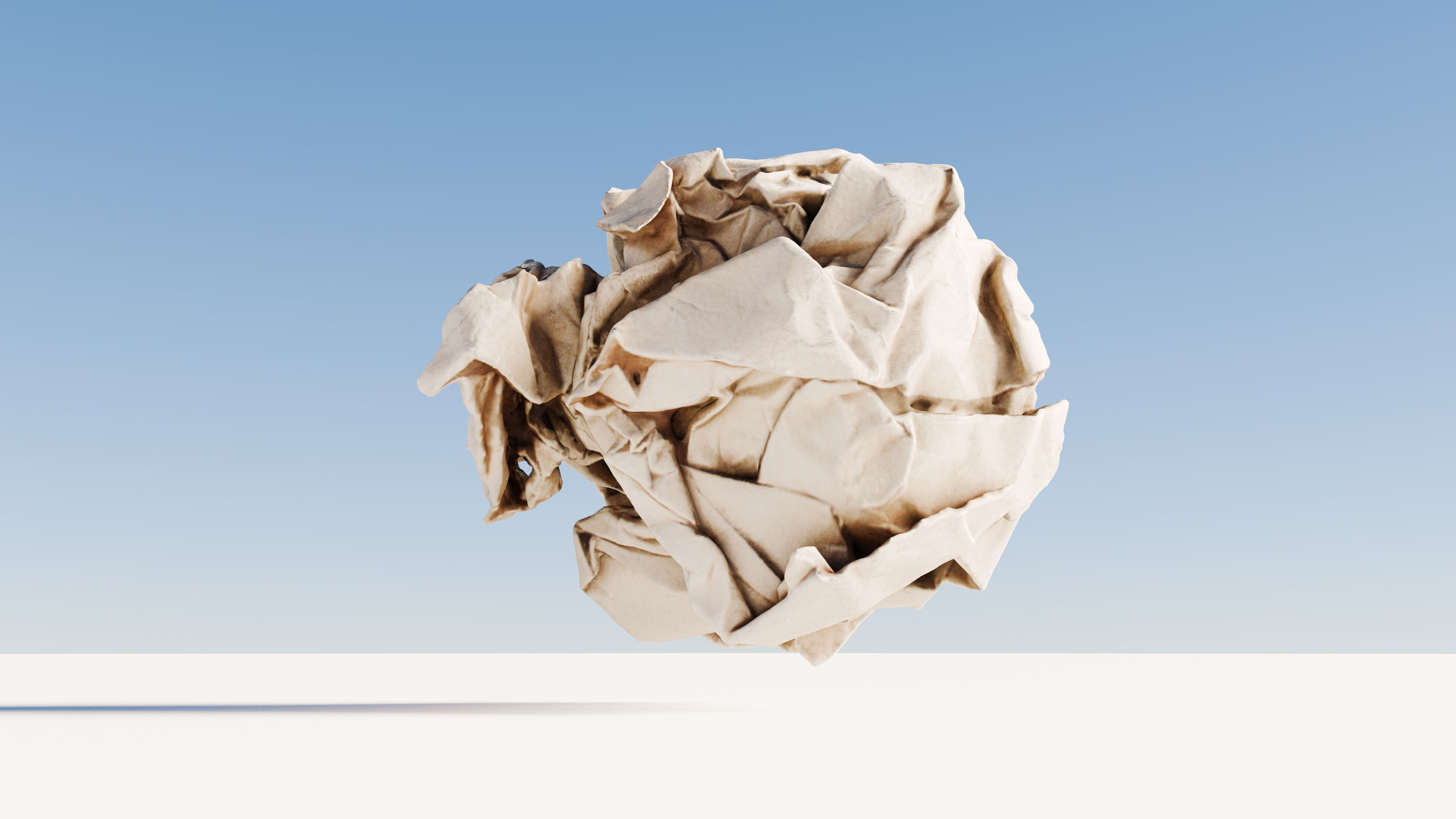 Scanned crumpled paper Low-poly 3D model_7