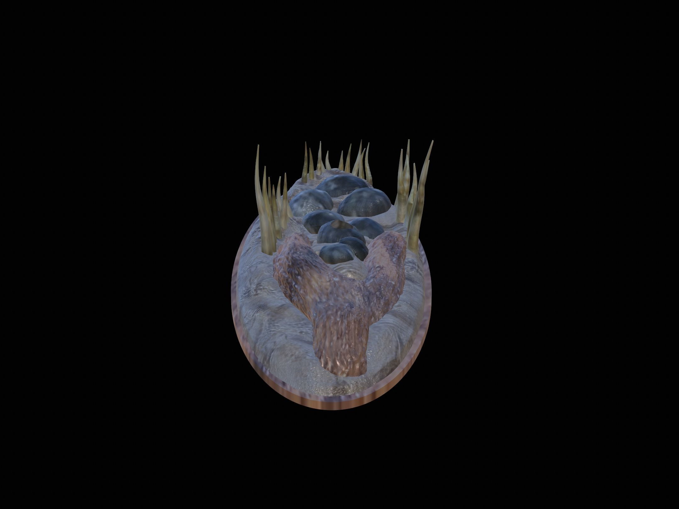 fish zander in motion underwater statue detailed texture  3D print model_6