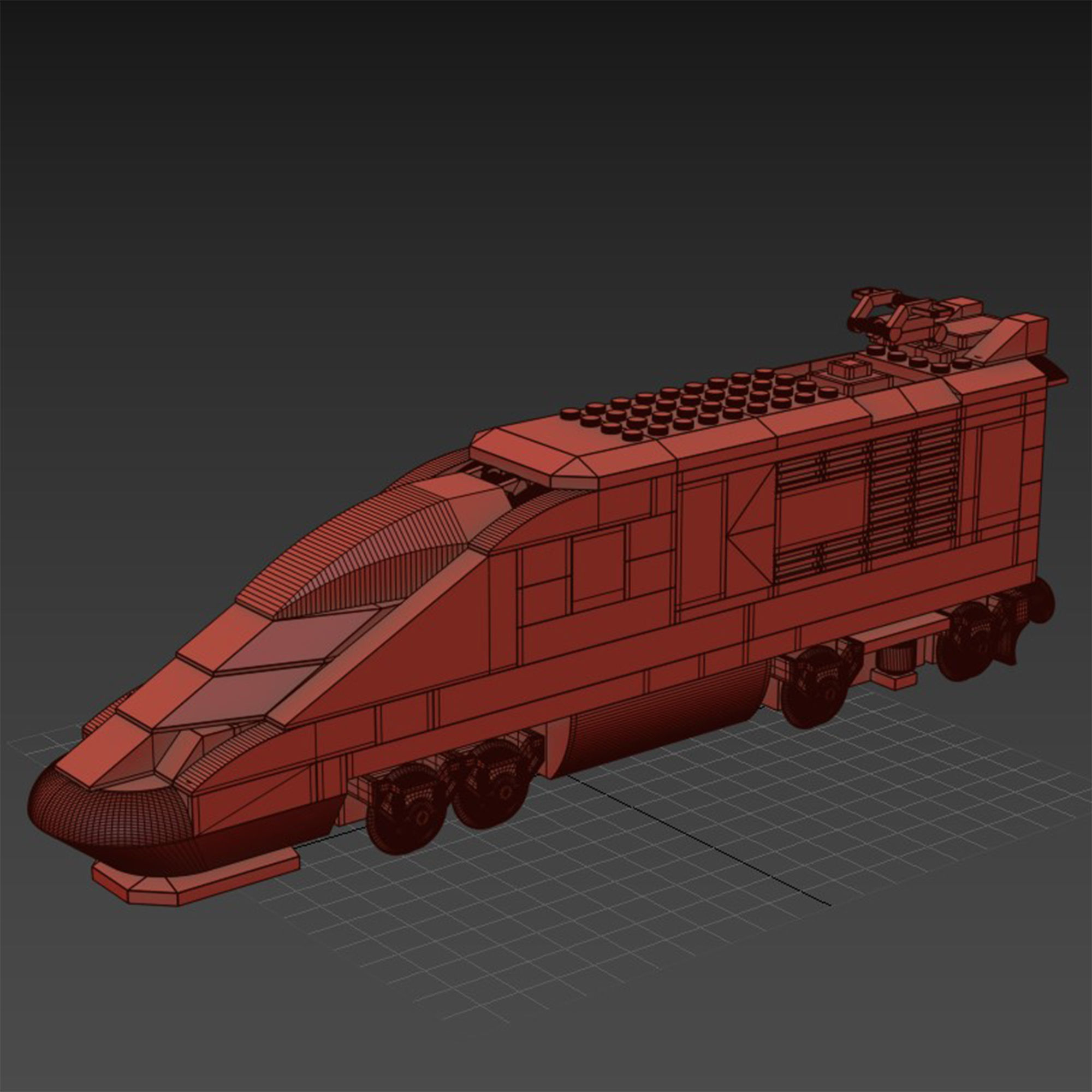 Lego Express Passenger Train 3D model_5