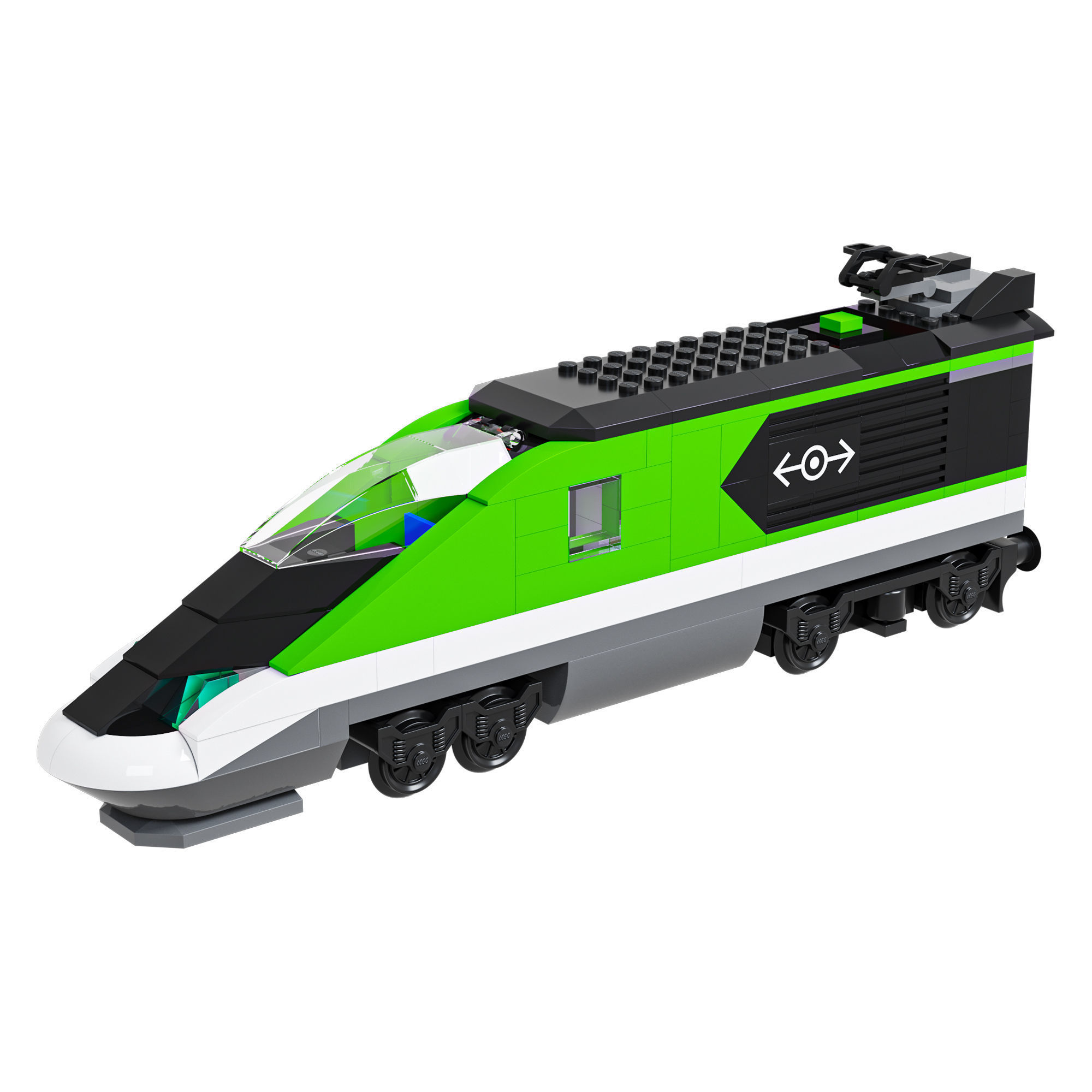Lego Express Passenger Train 3D model_1