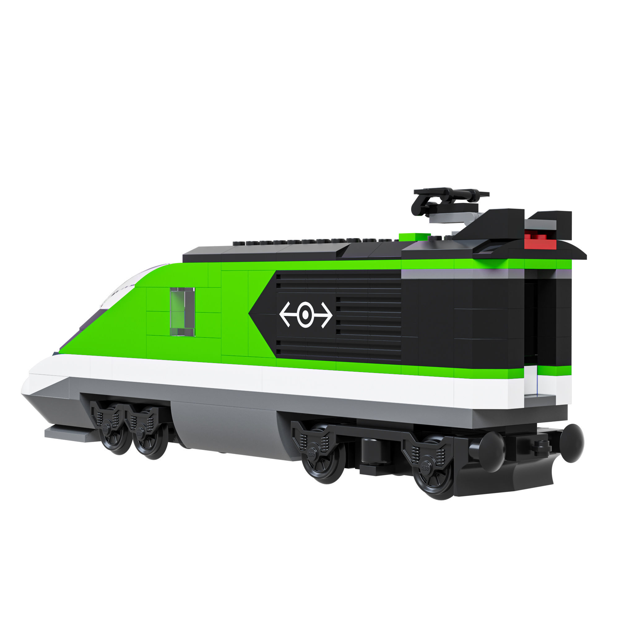 Lego Express Passenger Train 3D model_2