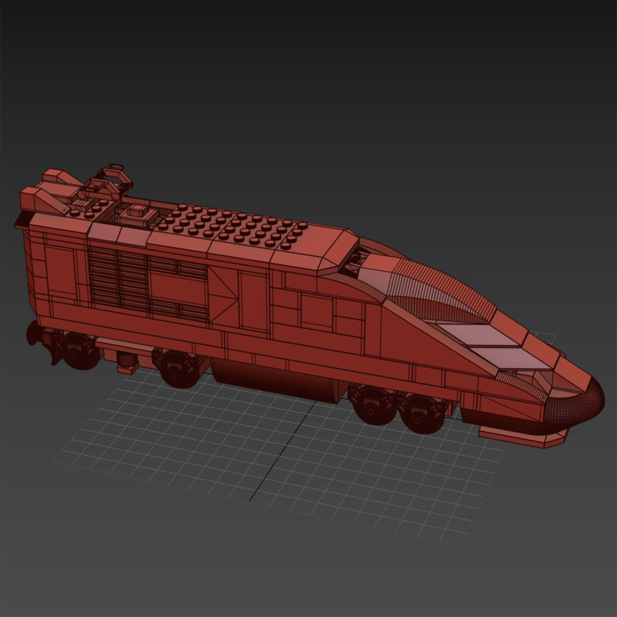 Lego Express Passenger Train 3D model_7