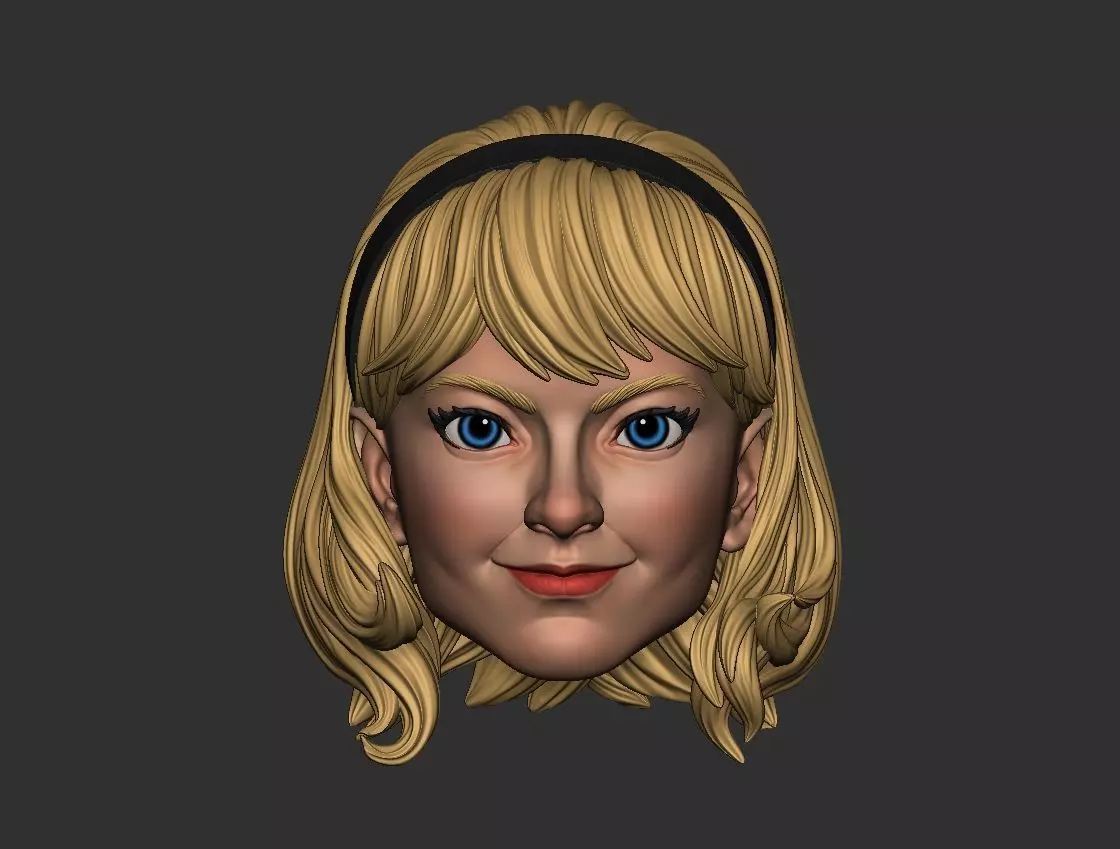 Gwen Stacy Head 3D print model_0