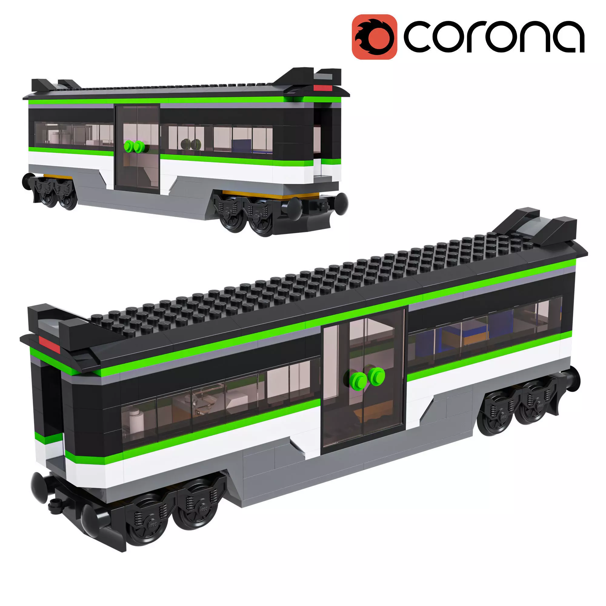 Lego Express Passenger Vagone 3D model_0