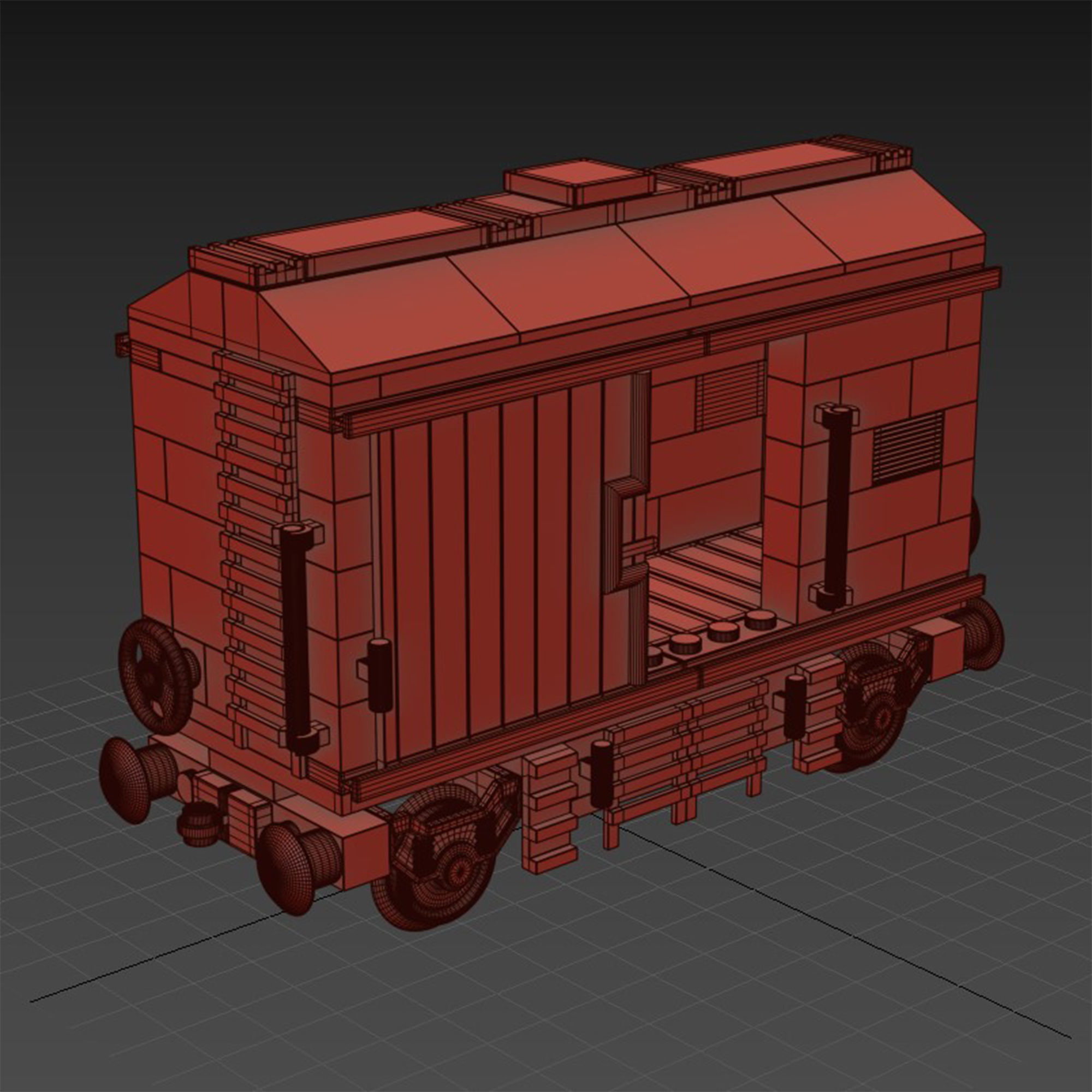 Lego Small Freight Wagon 3D model_3