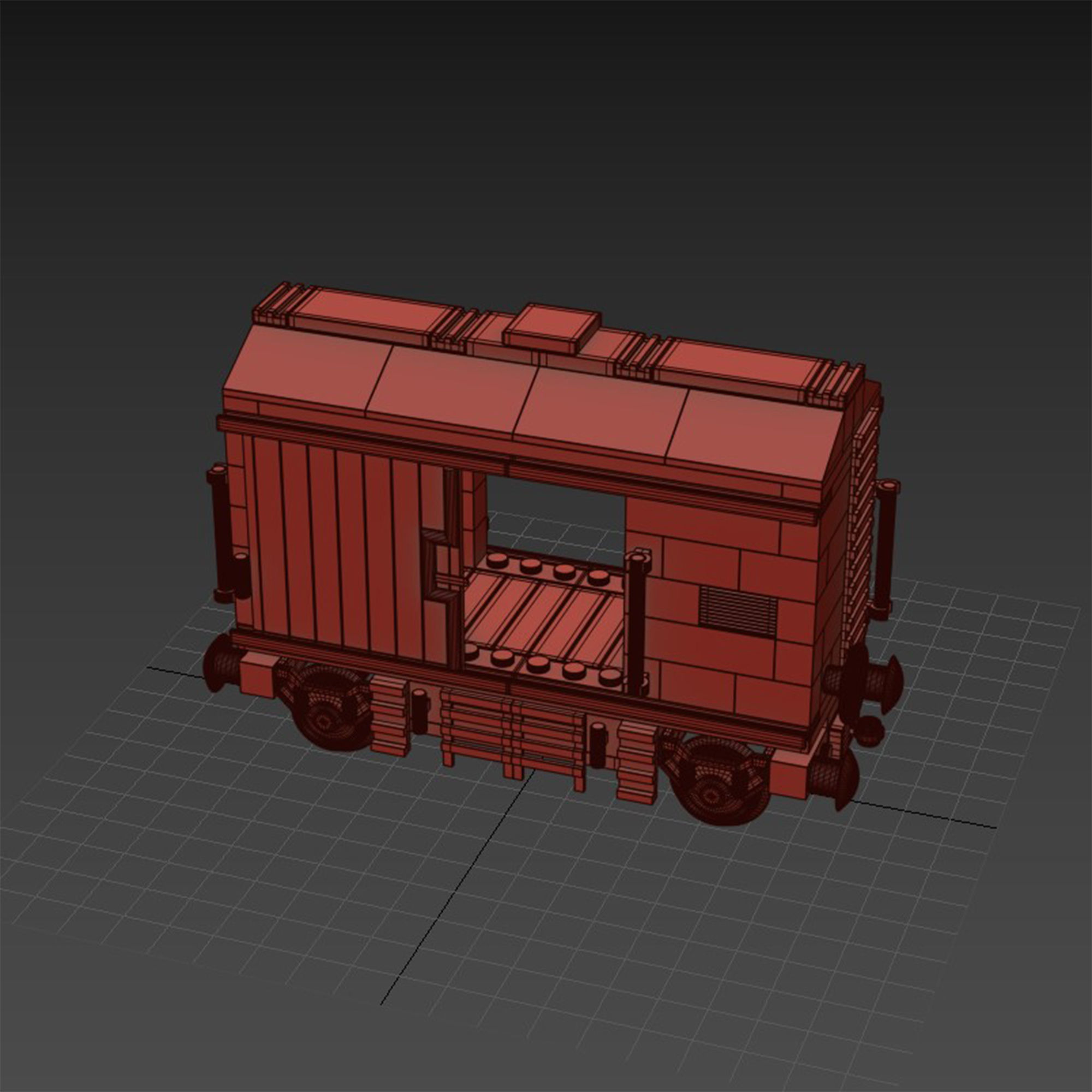 Lego Small Freight Wagon 3D model_5